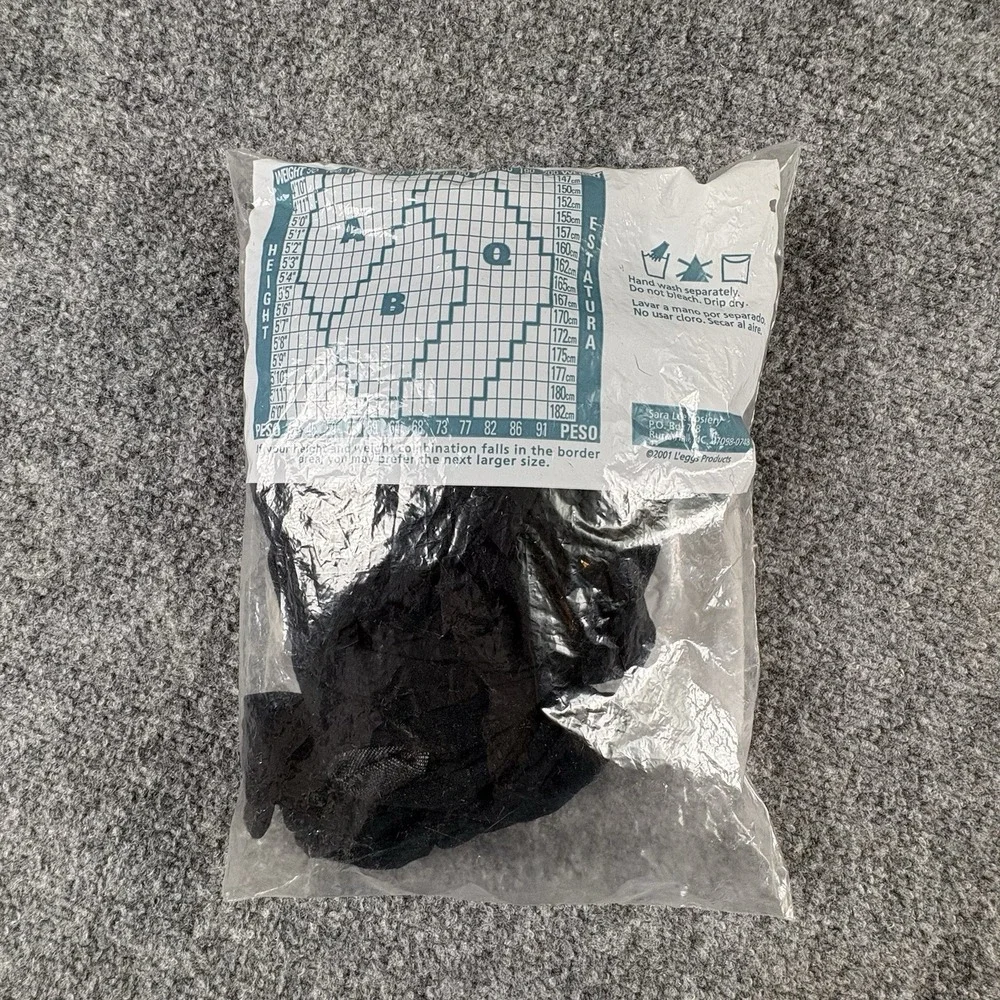 Vintage Y2K L'eggs Sheer Comfort Control Top Pantyhose Size B Jet Black 4 Pair